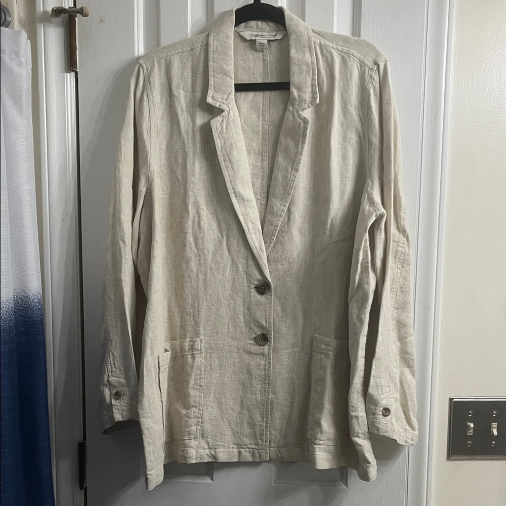 Coldwater Creek Women’s 1X Linen Boyfriend Jacket